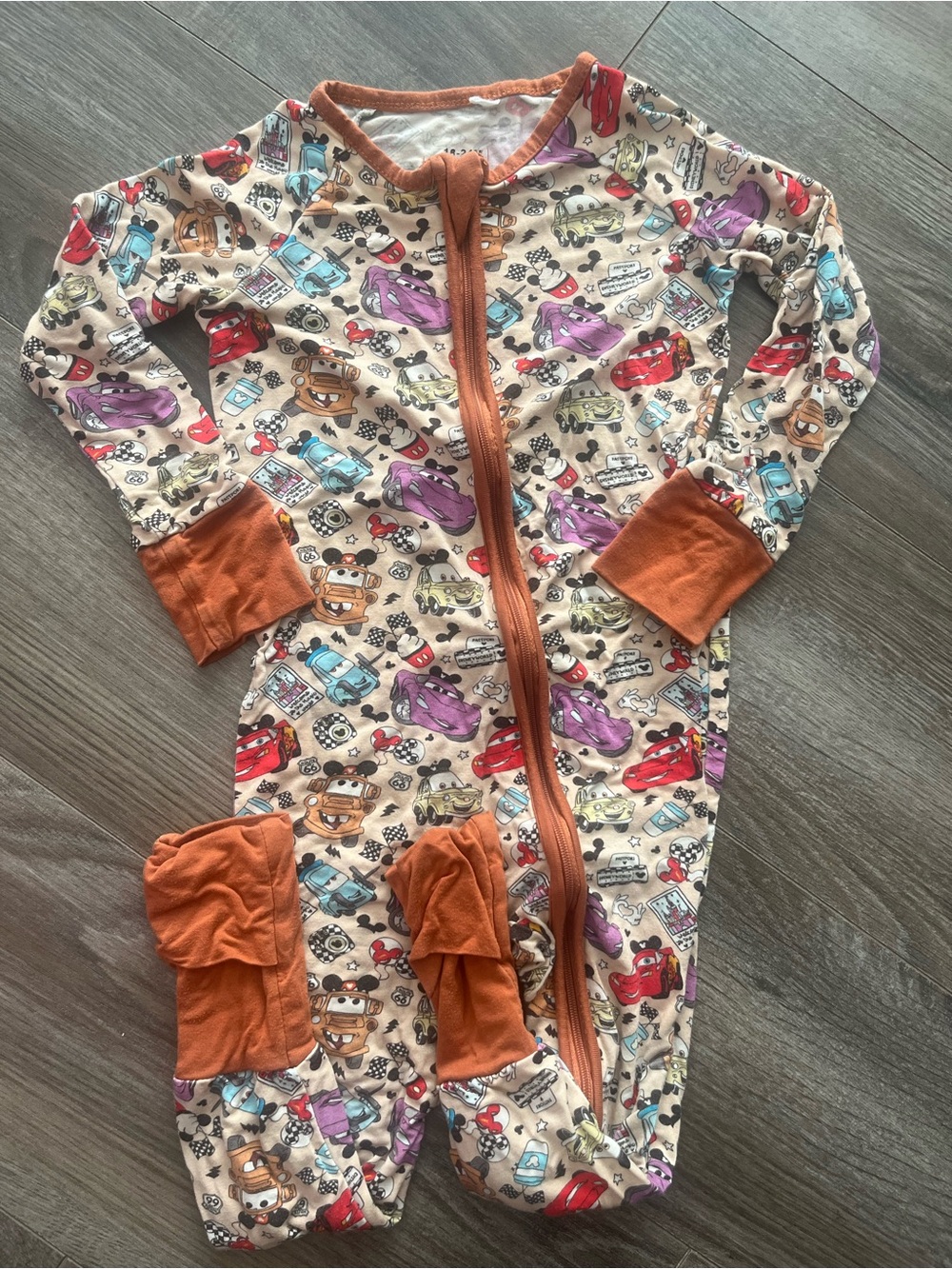 Pixar Cars Kids bamboo One-Piece Zip Pajamas